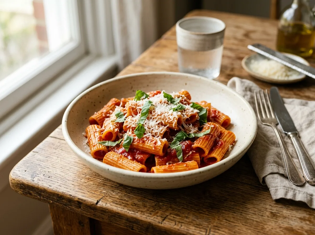 Charred Garlic San Marzano Rigatoni